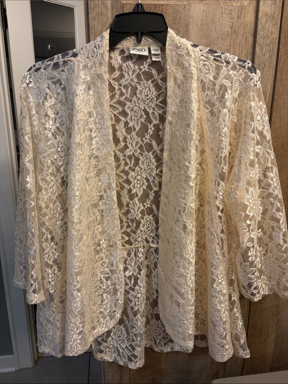 Cato Cream Lace Open-Front Blazer jacket 22/24 woman polyester mother of bride